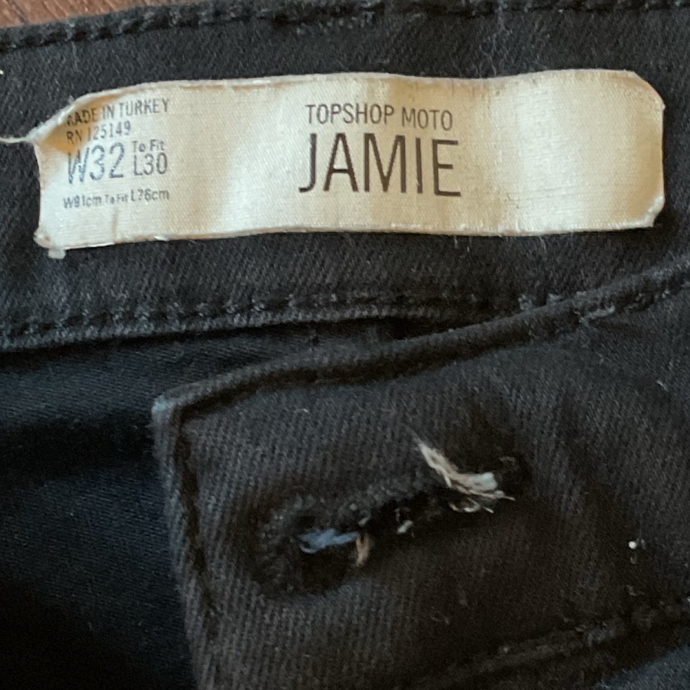 Topshop Moto Jamie Black Denim - Picture 2 of 5